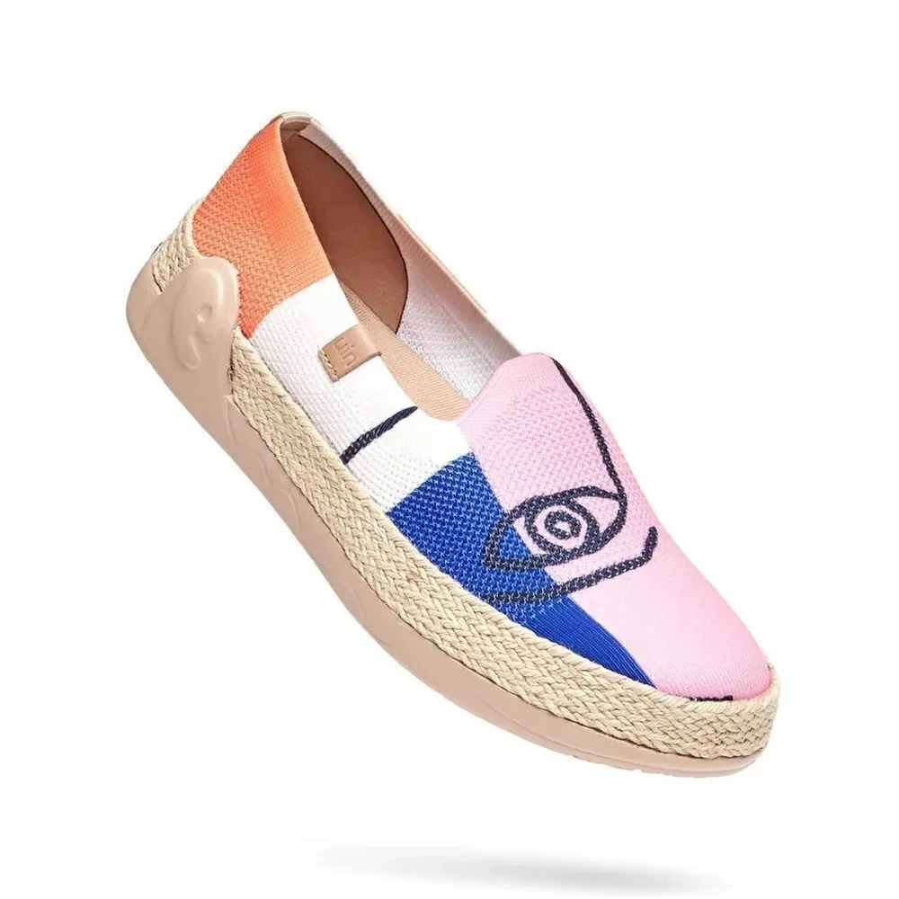 UIN Women's Espadrilles Knitted Walking Casual Shoes (Look at Me Marbella)